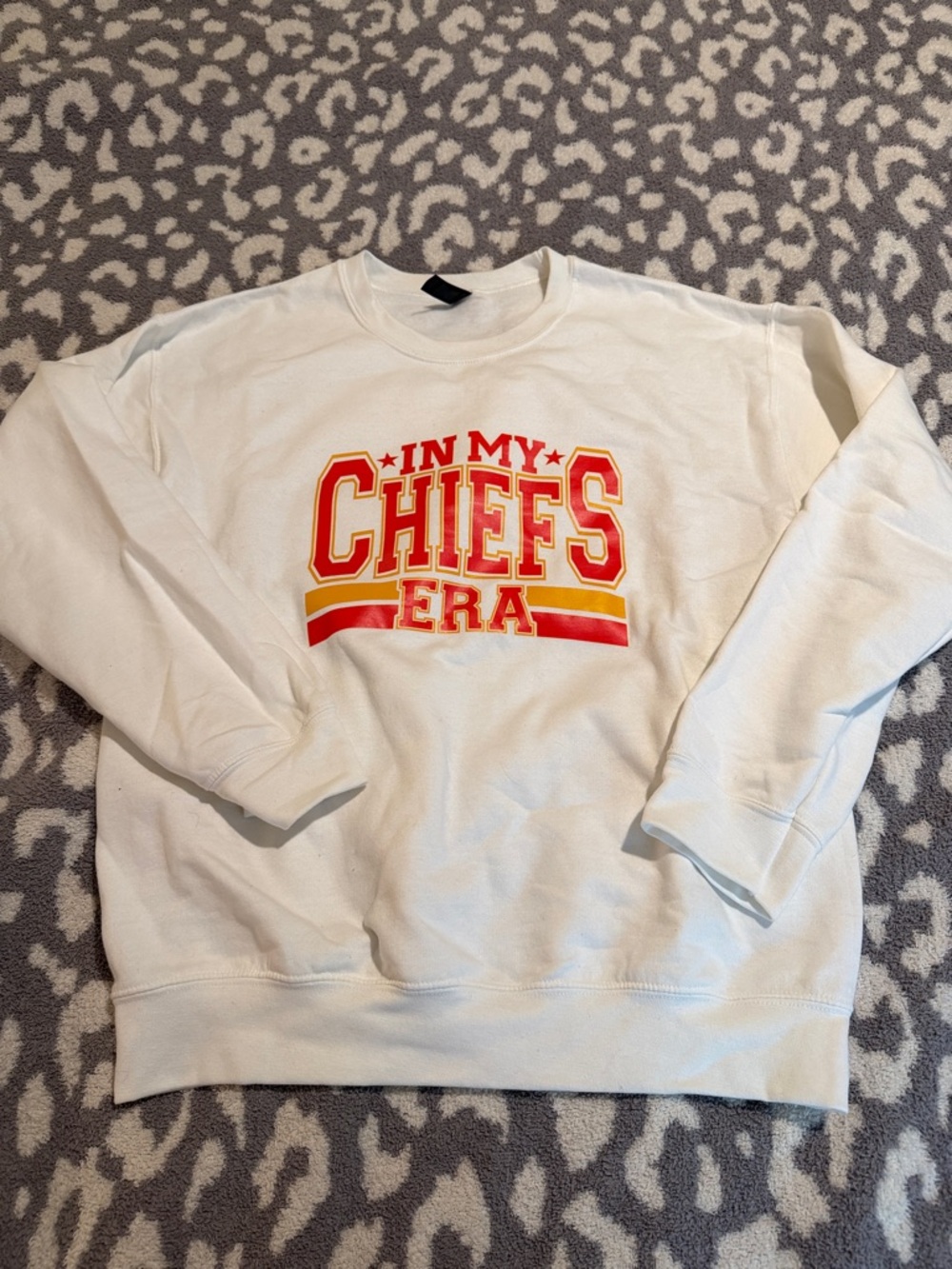 White 'In My Chiefs Era' Graphic Crewneck Sweater